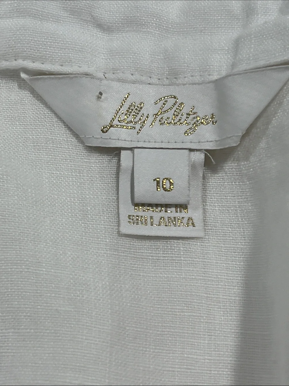 Lilly Pulitzer White V-Neck Puff Sleeve Blouse Mialeigh Linen Top 10